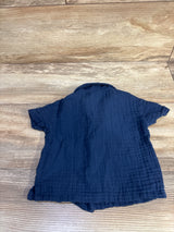 Old Navy Gauze Button Up Shirt Navy sz 6-12m