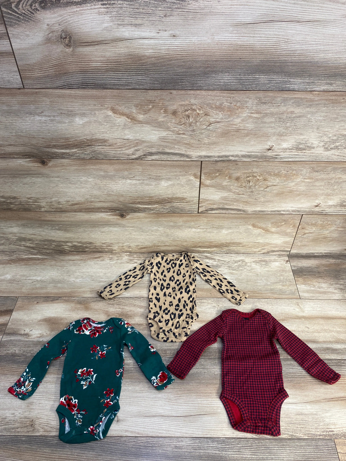 Carter's 3pk Floral Long Sleeve Bodysuits Set Green sz Newborn