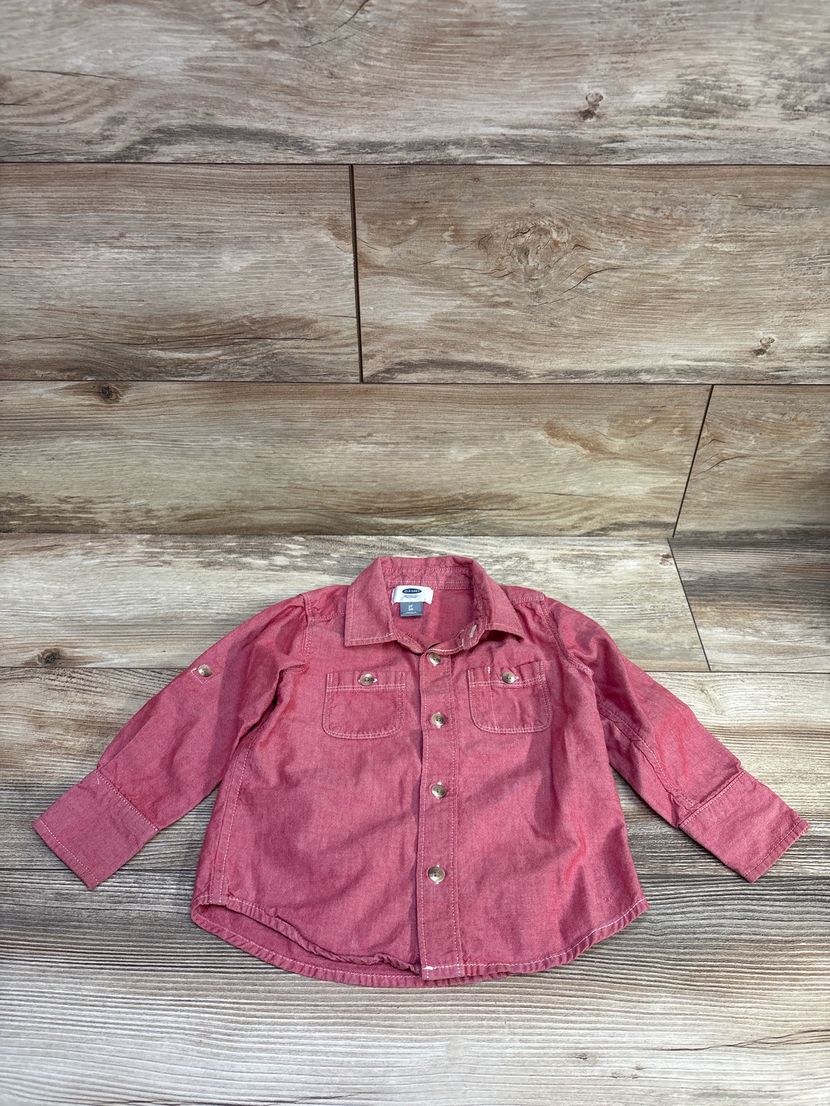 Old Navy Button Up Shirt Red sz 2T