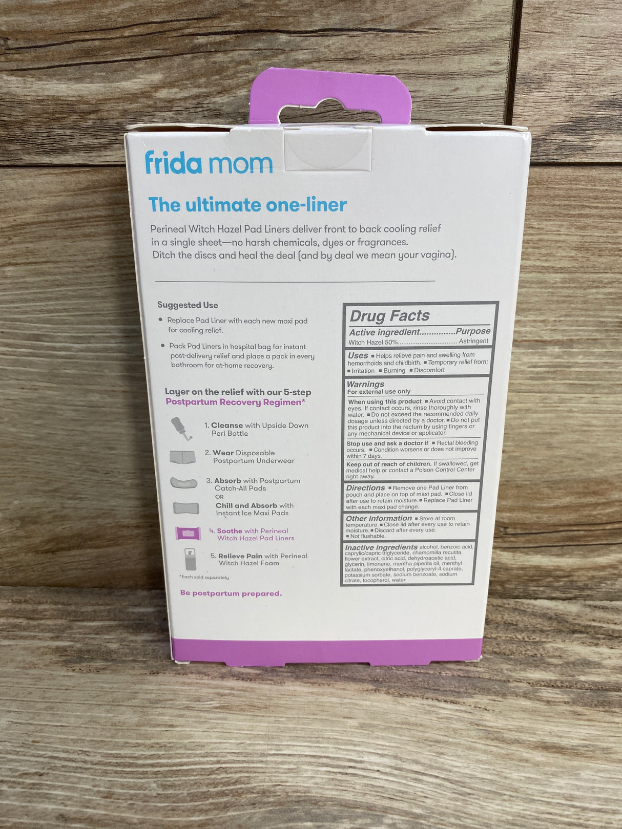 NEW Frida Mom Perineal Witch Hazel Cooling Pad Liners - 24ct