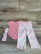 NEW Daisy Fuentes 3pc Bodysuit + Pants + Headband Set Pink sz 12m - Me n Mommy To Be