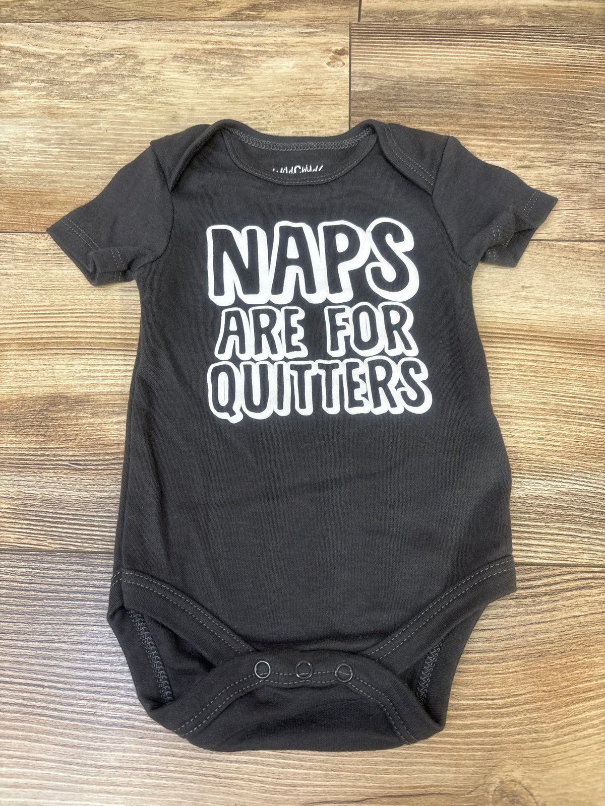Wild Child by Bon Bebe Naps Are For Quitters Bodysuit Grey sz 6-9m