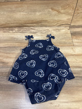 Carter's Henley Heart Bodysuit Dress Blue sz 9m
