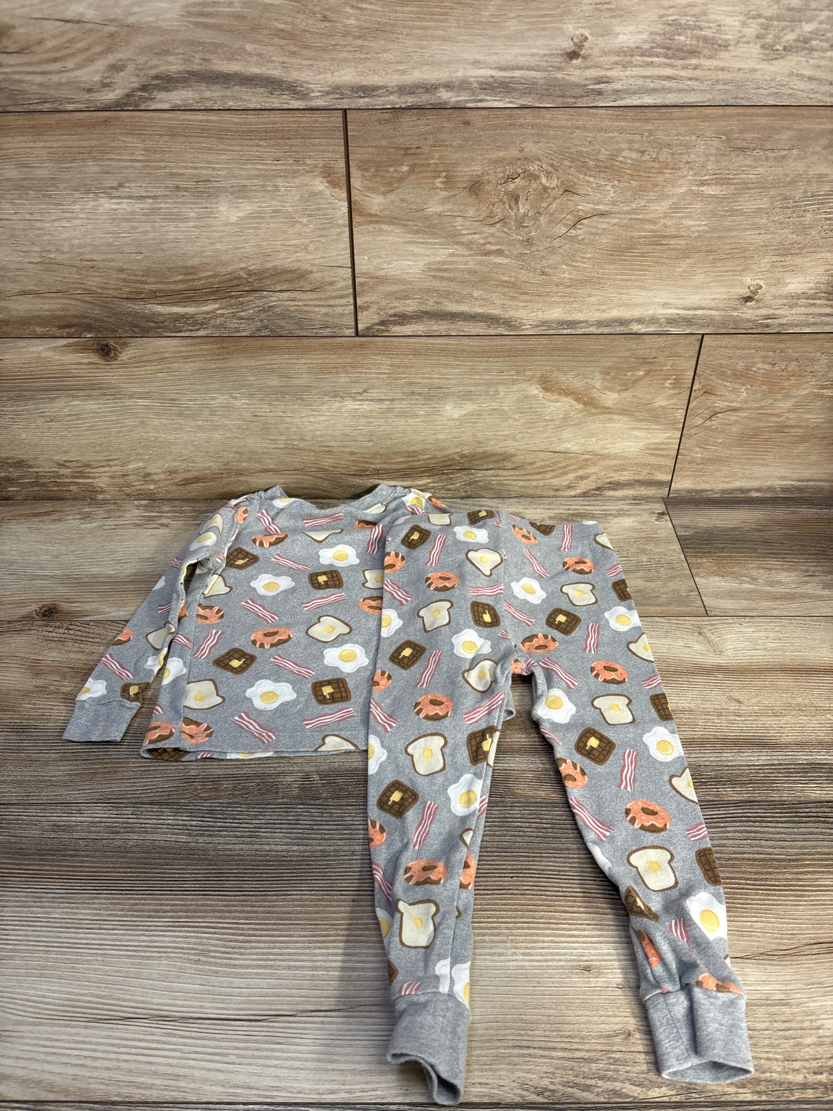 Wonder Nation 2pc Breakfast Pajama Set Grey sz 3T