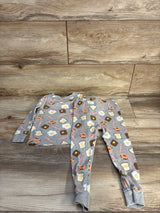 Wonder Nation 2pc Breakfast Pajama Set Grey sz 3T