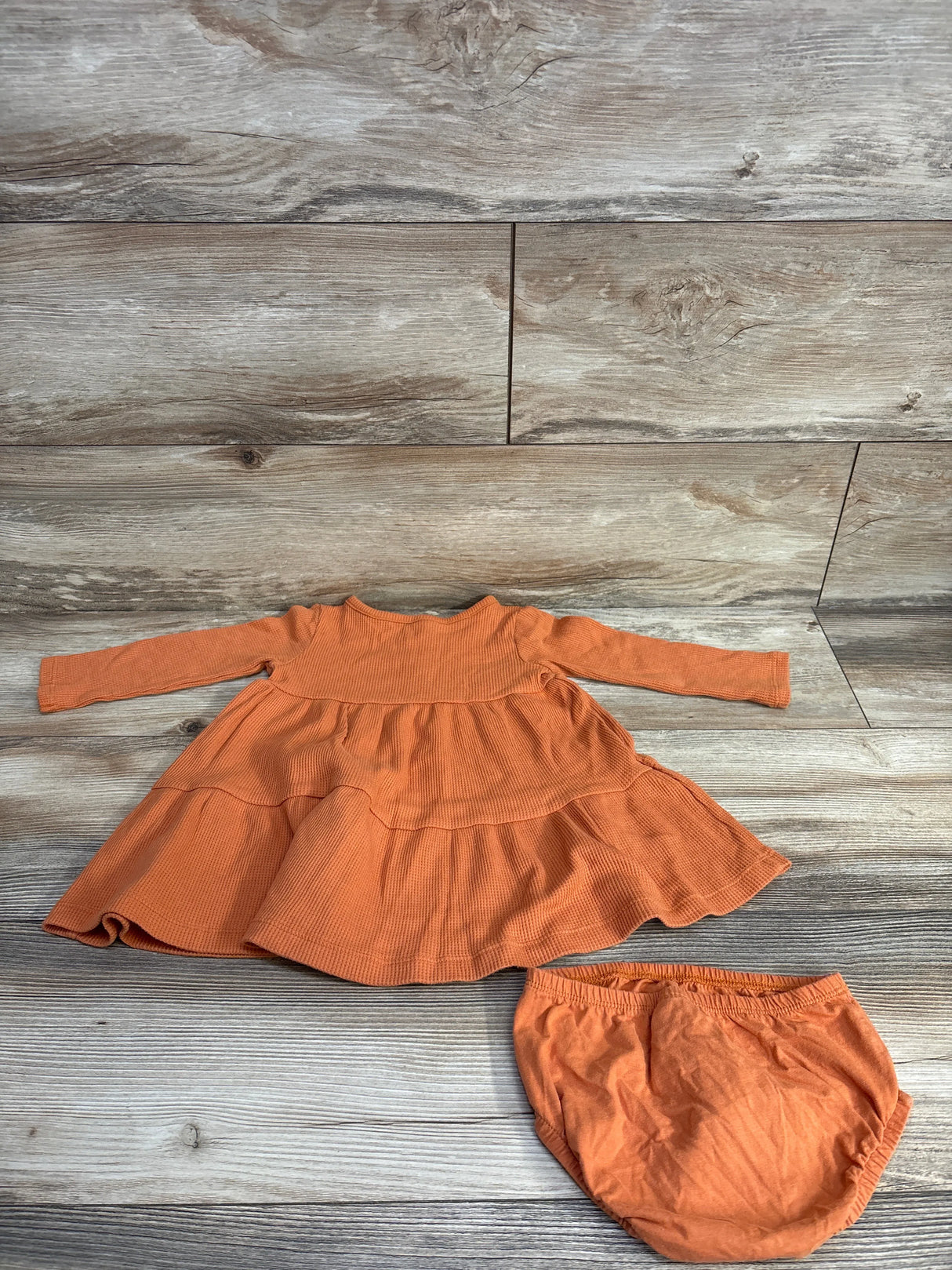 Carter's 2pc Waffle Knit Dress & Bloomers Set Orange sz 18m