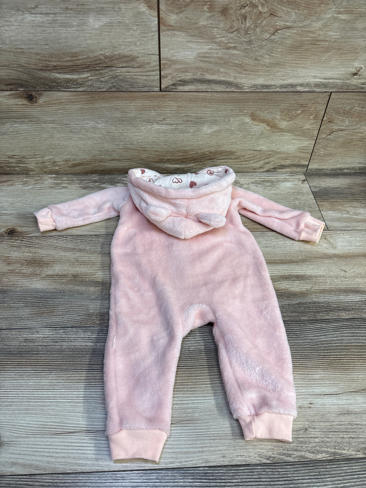 Tahari Plush Hooded Coverall Pink sz 3-6m