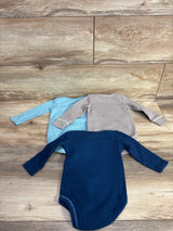 Chick Pea 3pk Waffle Knit Bodysuits Blue sz 6-9m