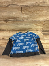 Hatley Polar Bear Layered Sleeve Shirt Blue sz 4T