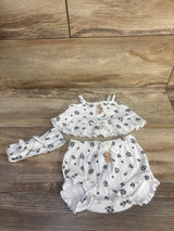 RZ by Rachel Zoe 3pc Ribbed Tank Top, Bottoms, & Headband Set White sz 0/3m