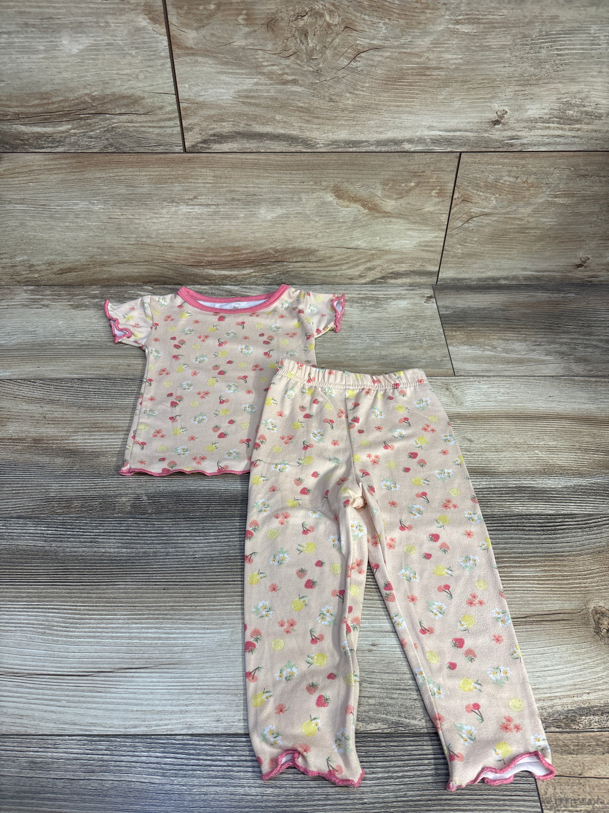 Le Top 2pc Fruit Pajama Set Pink sz 12m