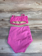 Kortni Jeane 2pc Ribbed Ruffle Bikini Set Pink sz 4/5T