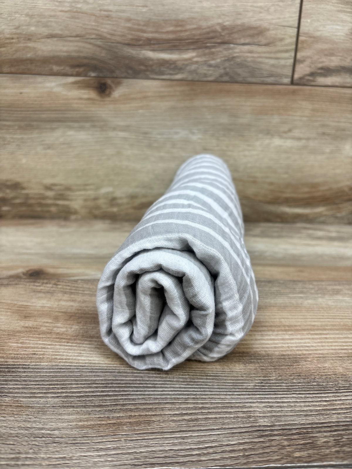 Cloud Island Striped Muslin Swaddle Baby Blanket White 47x47''
