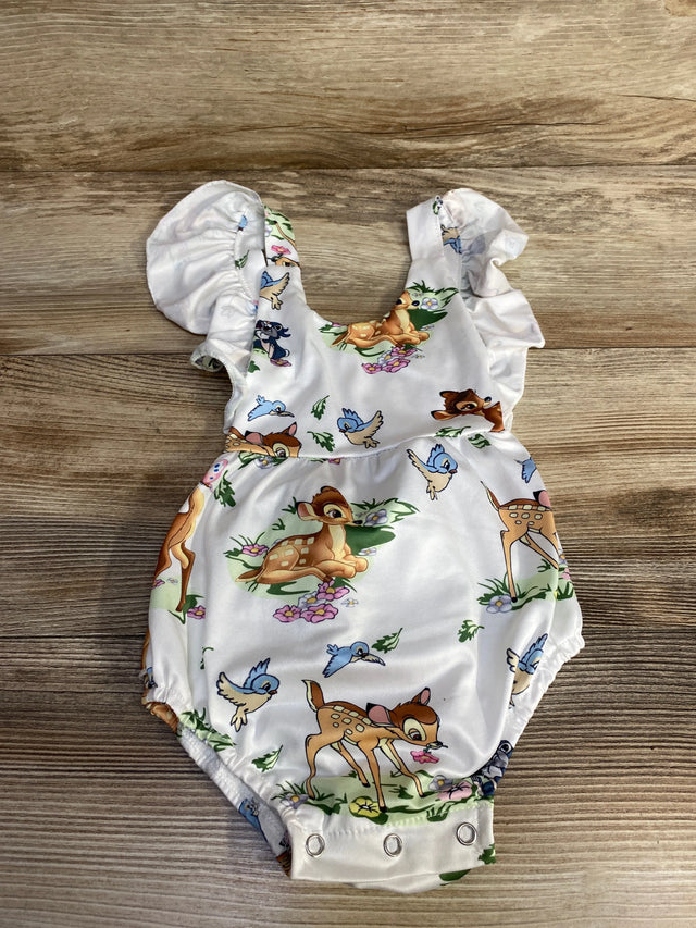 Bambi Print Romper White sz 6-9m - Me n Mommy To Be
