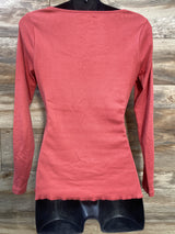 Old Navy Ribbed Ruched Shirt Pink sz Medium