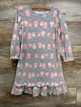 Simple Joys Owl Fleece Nightgown Grey sz 4-5T