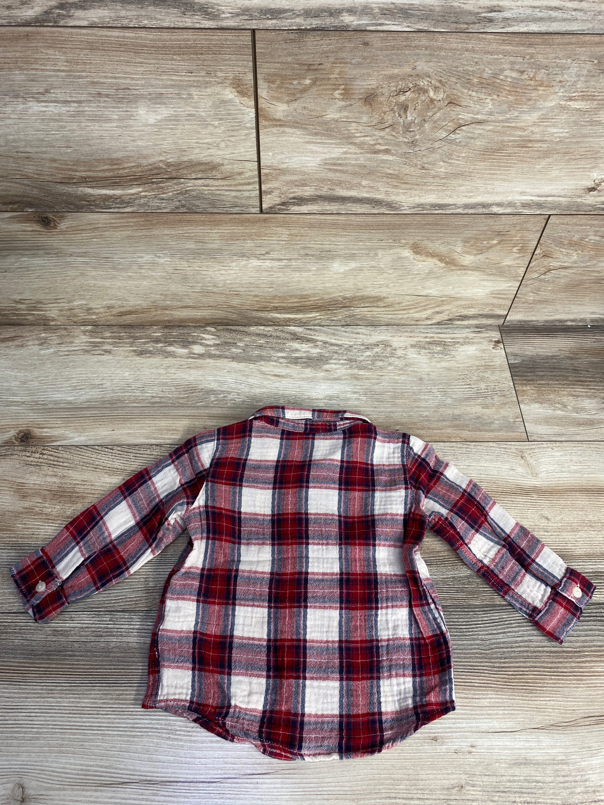 H&M Plaid Button Up Flannel Red sz 9m