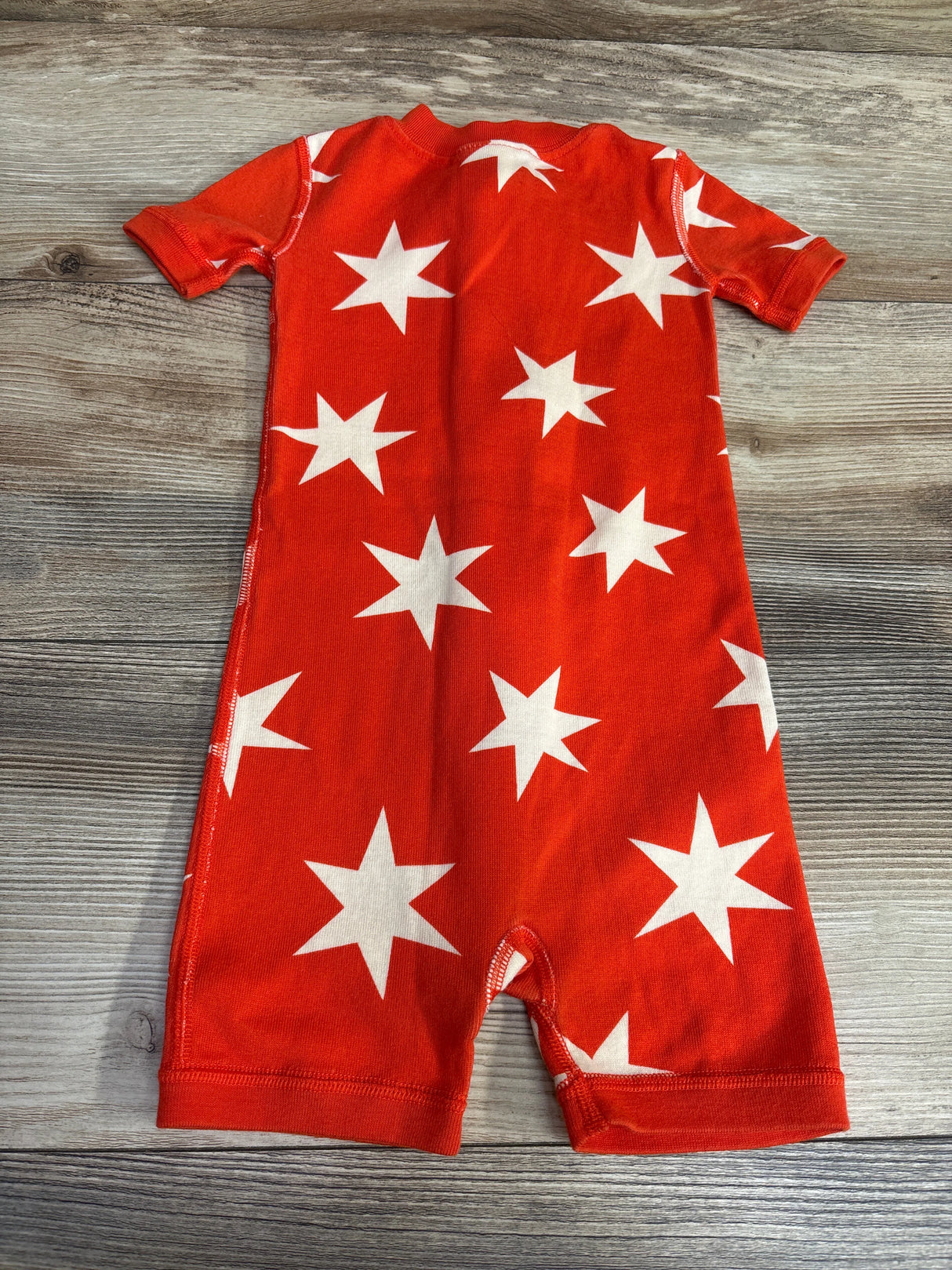 Hanna Andersson 2-Way Zip Shortie Sleeper Starbright on Orange Spice sz 18-24m