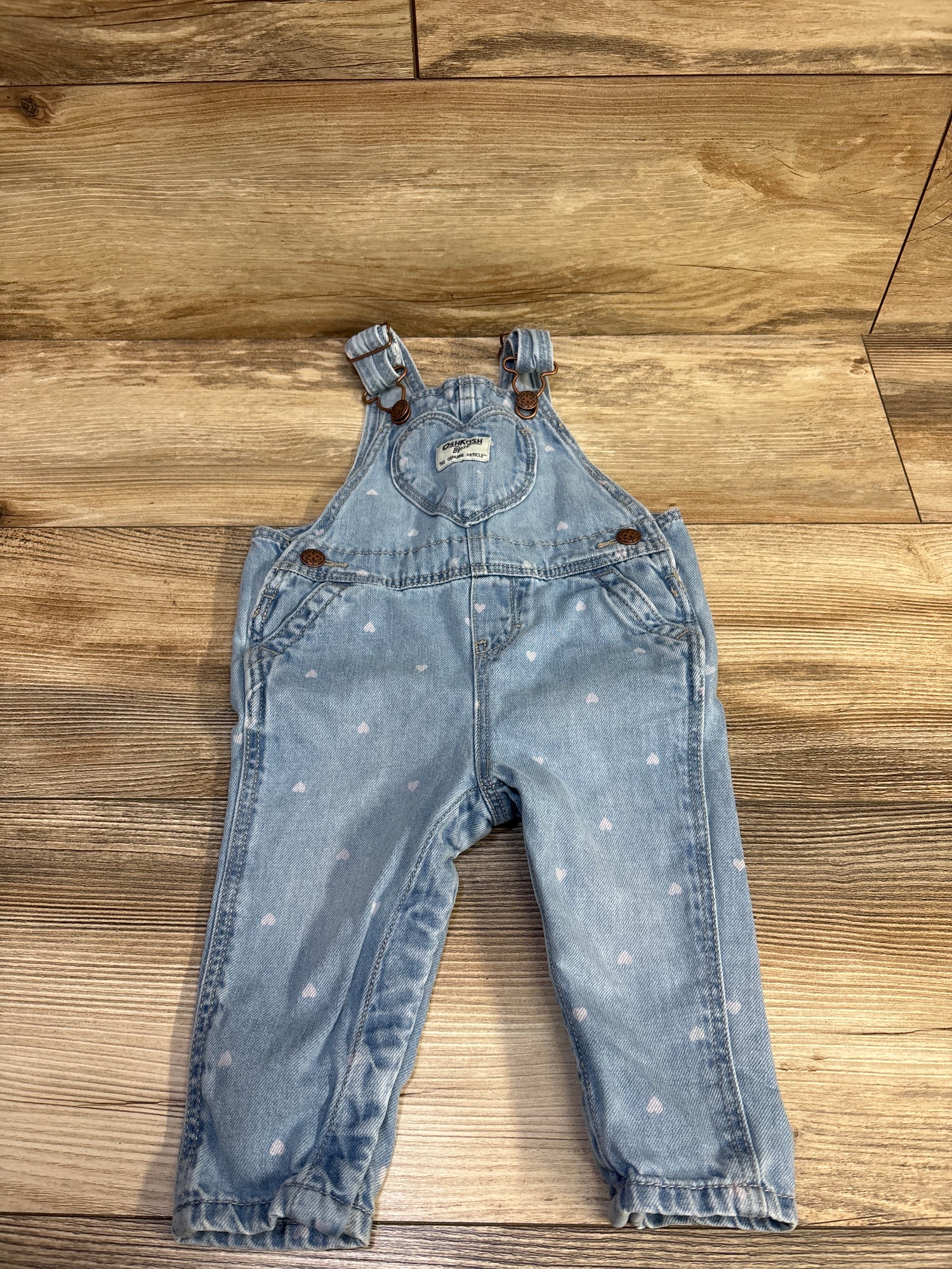 OshKosh Heart Denim Overalls Blue sz 9m