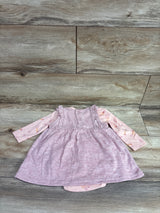 Rene Rofe 2pc Long Sleeve Bodysuit & Sleeveless Dress Set Pink sz 6-9m