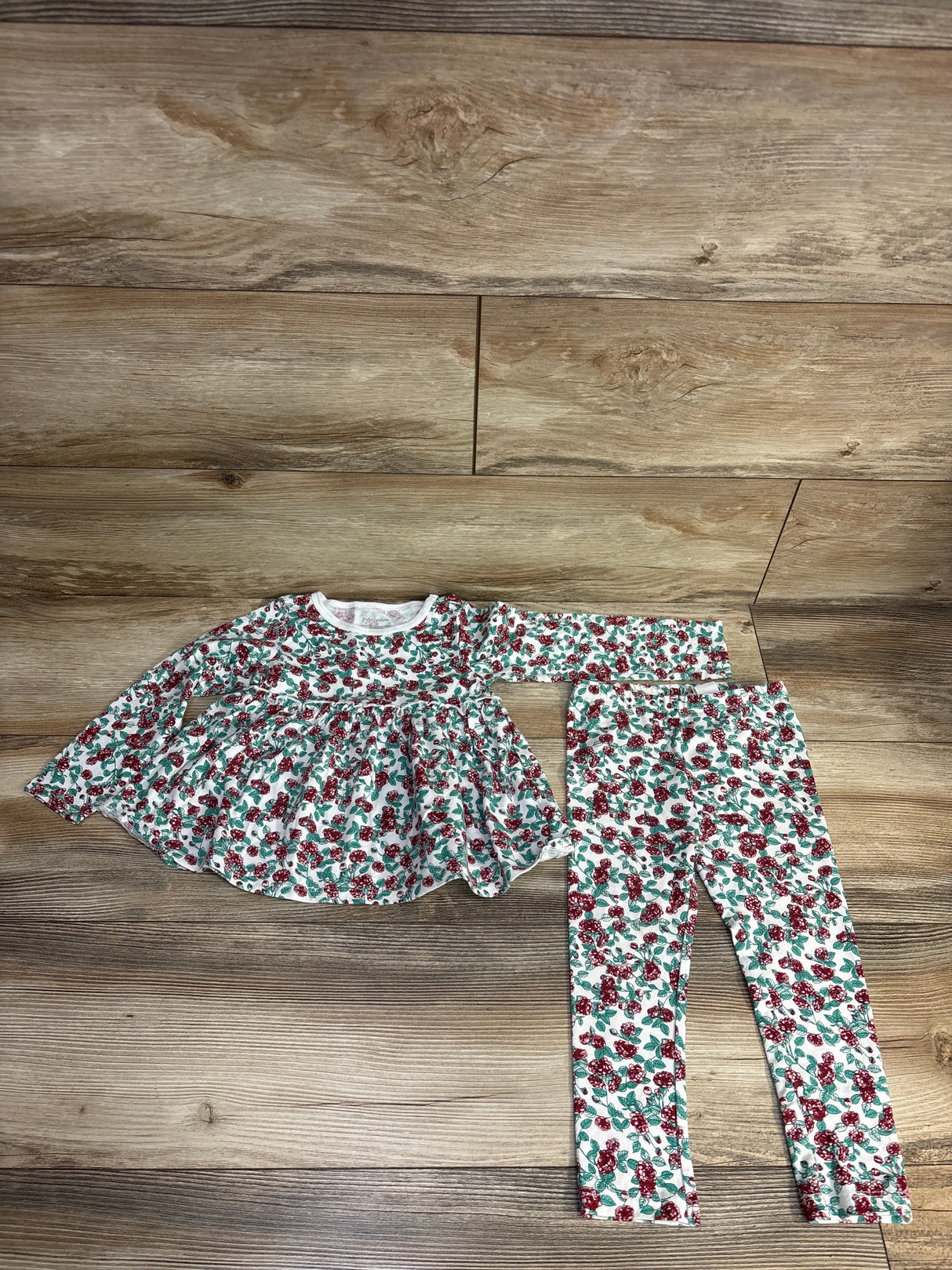 First Impressions 2pc Floral Top & Leggings Set White sz 2T