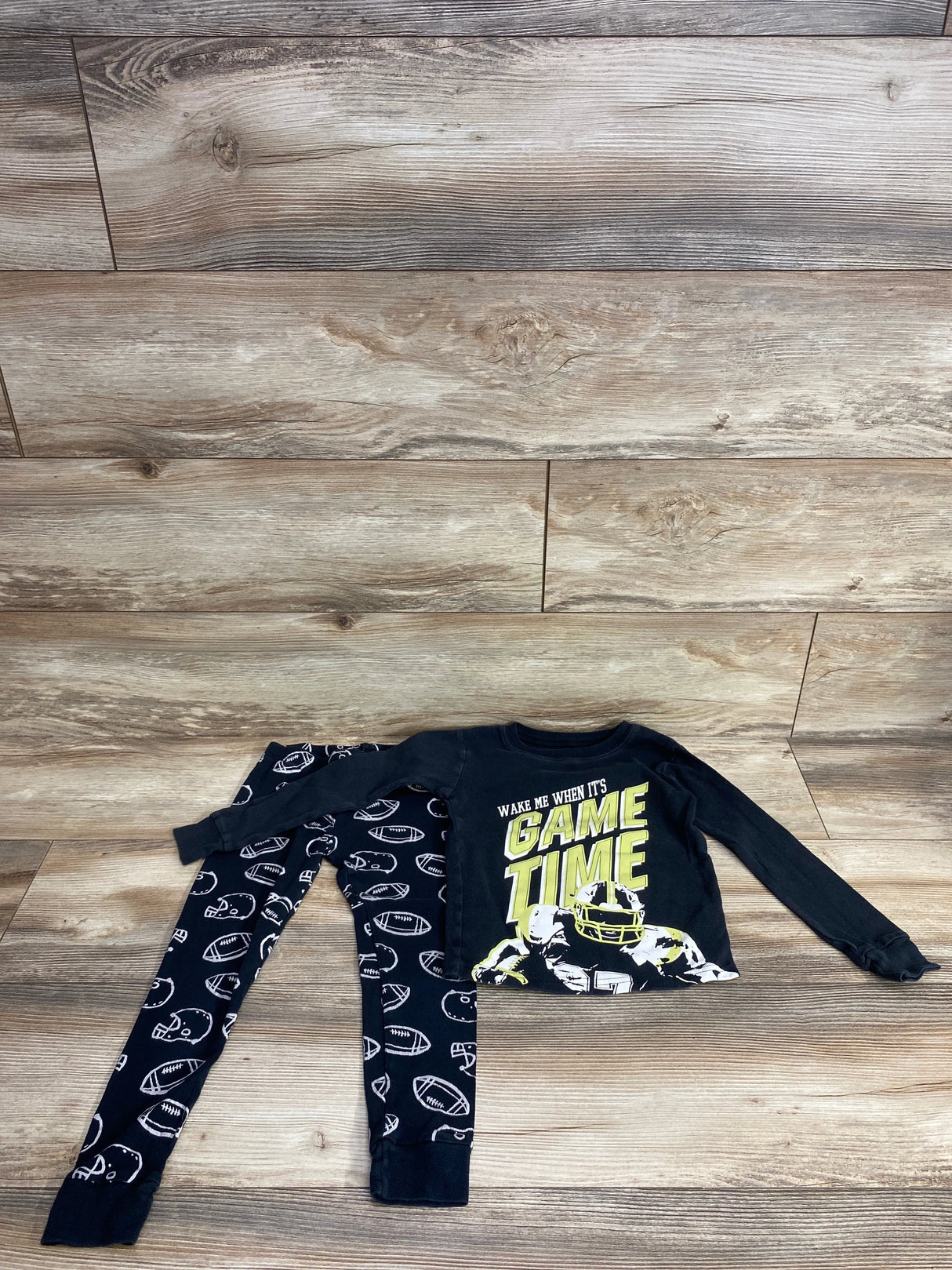 Carter's 2pc Football Pajama Set Black sz 5T