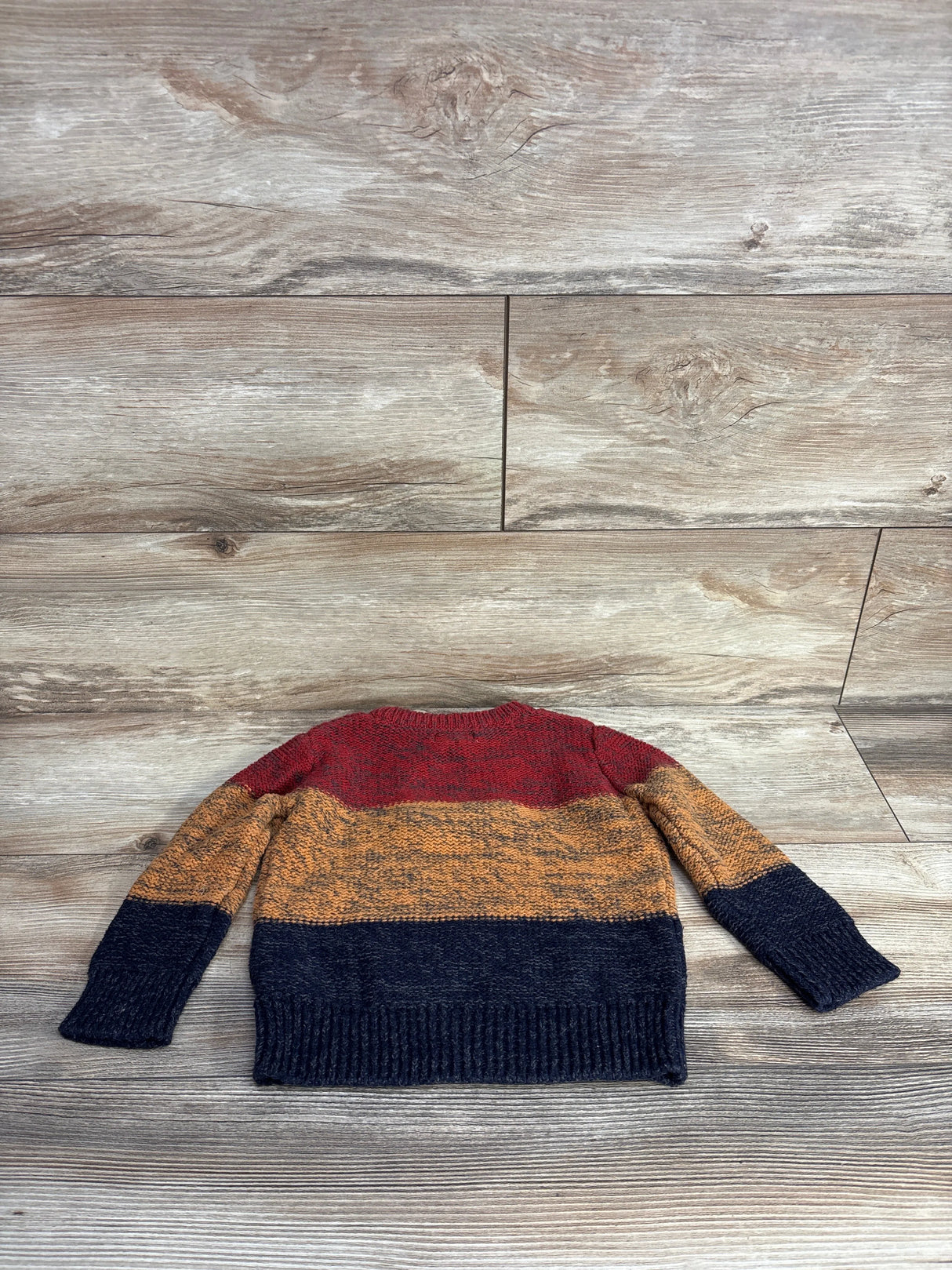 Cat & Jack Color Block Cable Knit Sweater Red sz 2T