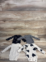 Carter's 4pk Heart Print Bodysuits Tan sz Newborn