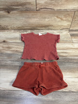 Cat & Jack 2pc Waffle Knit Shirt & Shorts Set Red sz 12m