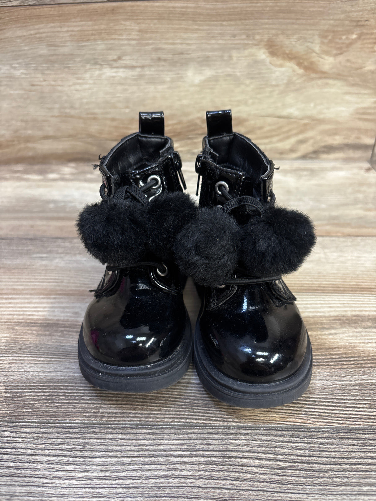 Nicole Miller Pom-Pom Zipper Boots Black sz 6c