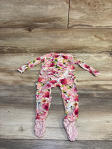 Posh P. Bamboo Floral Ruffle Footie Pink sz 3-6m