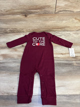 NEW Cat & Jack Cute To The Core Coverall Maroon sz 6-9m