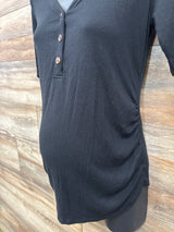 Isabel Maternity Ribbed Shirt Black sz Small
