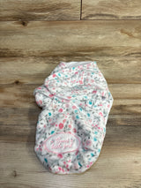 Little Me Floral Plush Swaddle Wrap White sz 0-3m
