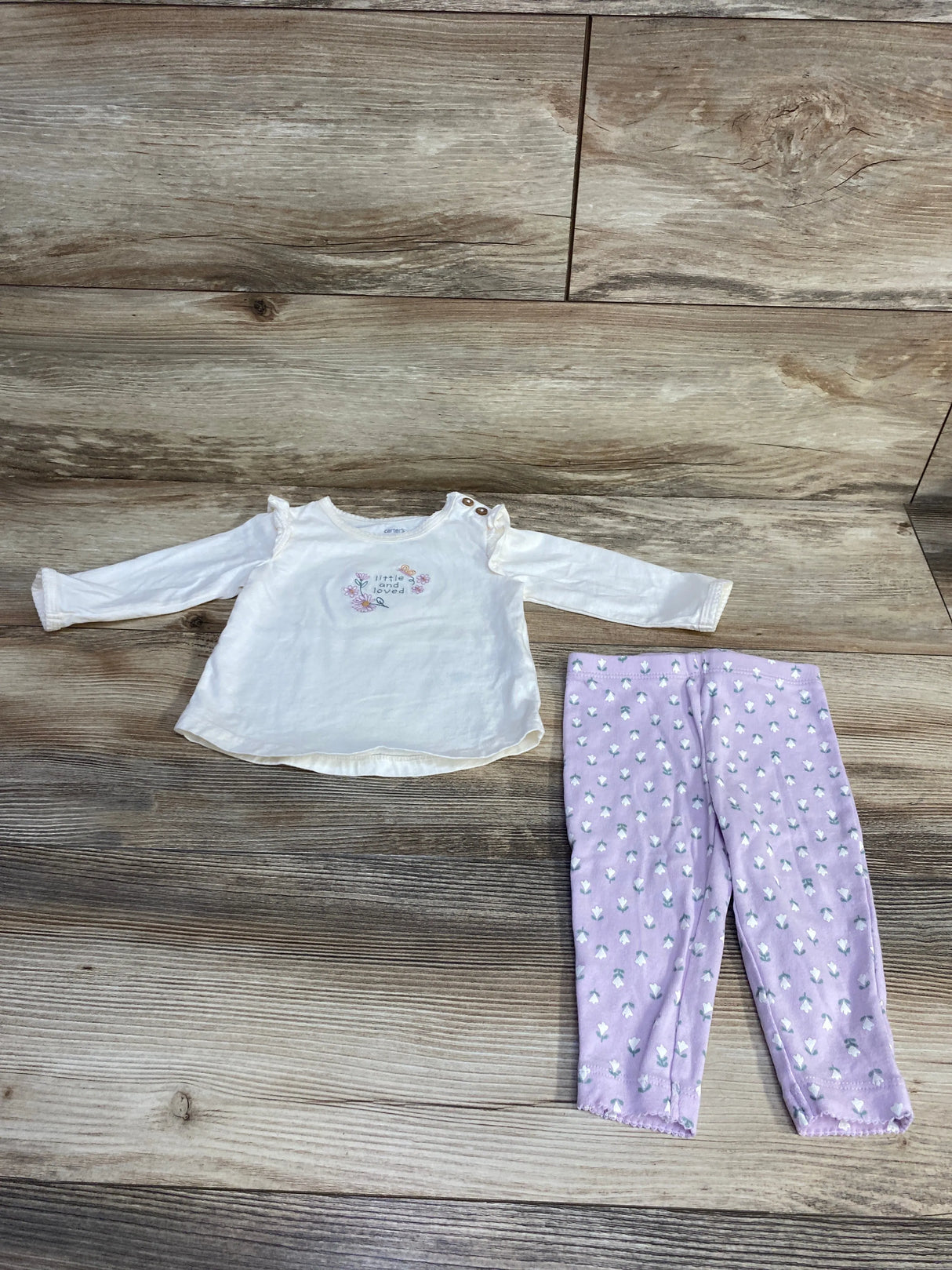 Carter's 2pc Little and Love Shirt & Leggings White sz 6m