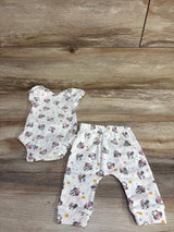 Disney Baby 2pc Minnie Mouse Bodysuit & Joggers White sz Newborn