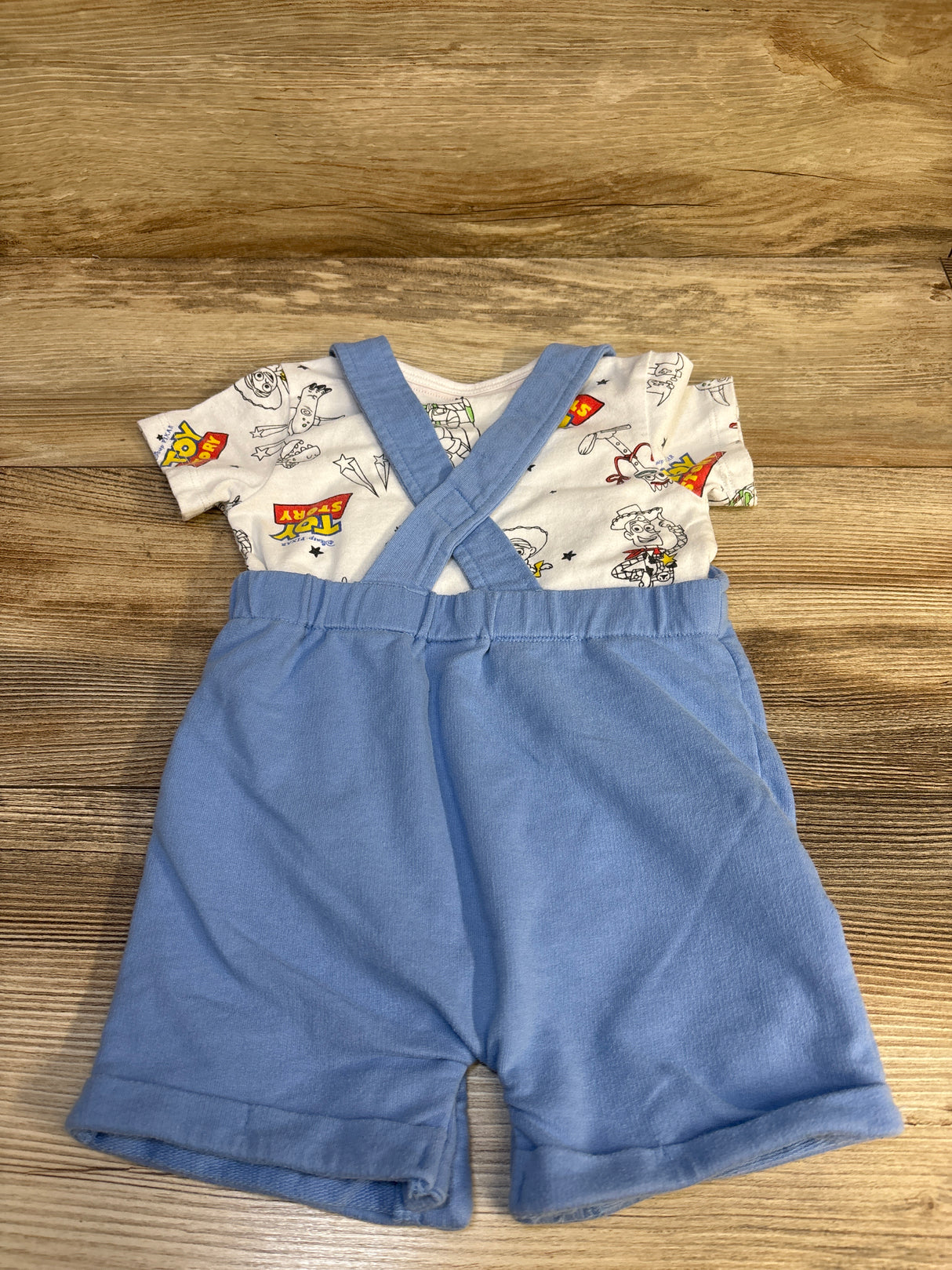 Disney Baby 2pc Toy Story Shirt & Shortalls Set White sz 6-9m