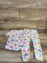 Sleep On It 2pc Butterfly Pajama Set White sz 4T - Me n Mommy To Be