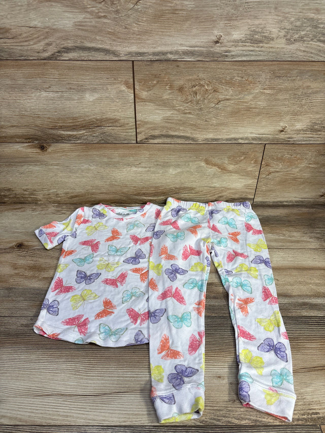 Sleep On It 2pc Butterfly Pajama Set White sz 4T - Me n Mommy To Be