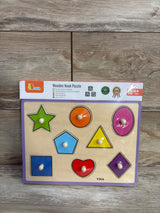NEW Viga Wooden Knob Puzzle - Shapes 8pc