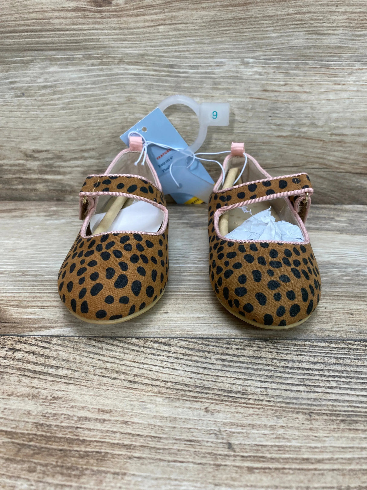 NEW Cat & Jack Addy Ballet Flats Cheetah Print Tan sz 9c