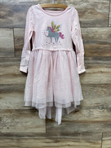 Cat & Jack Lace Tulle Long Sleeve Dress Pink sz 5T