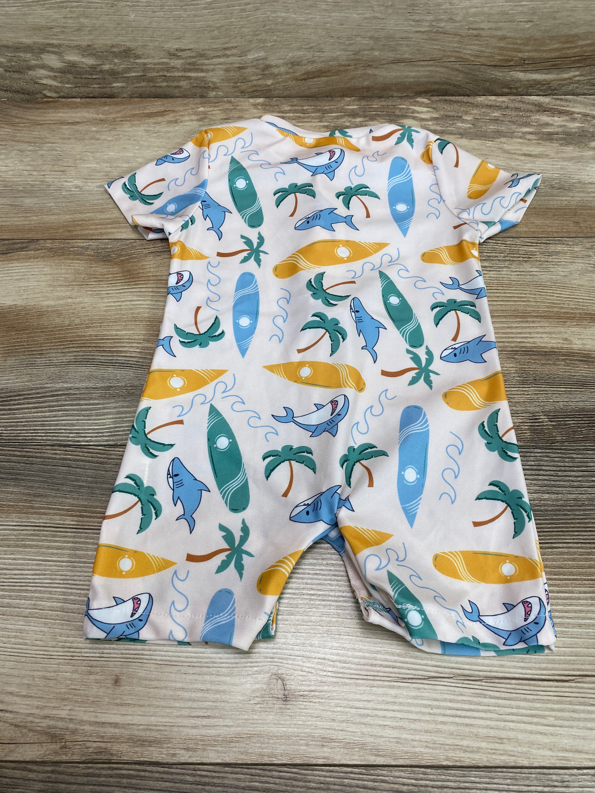 1pc Shark Print Swimsuit White sz 9-12m