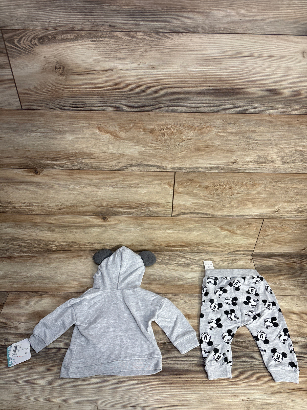 NEW Disney Baby 2pc Mickey Mouse Pull Over Sweater & Joggers Grey sz 12m