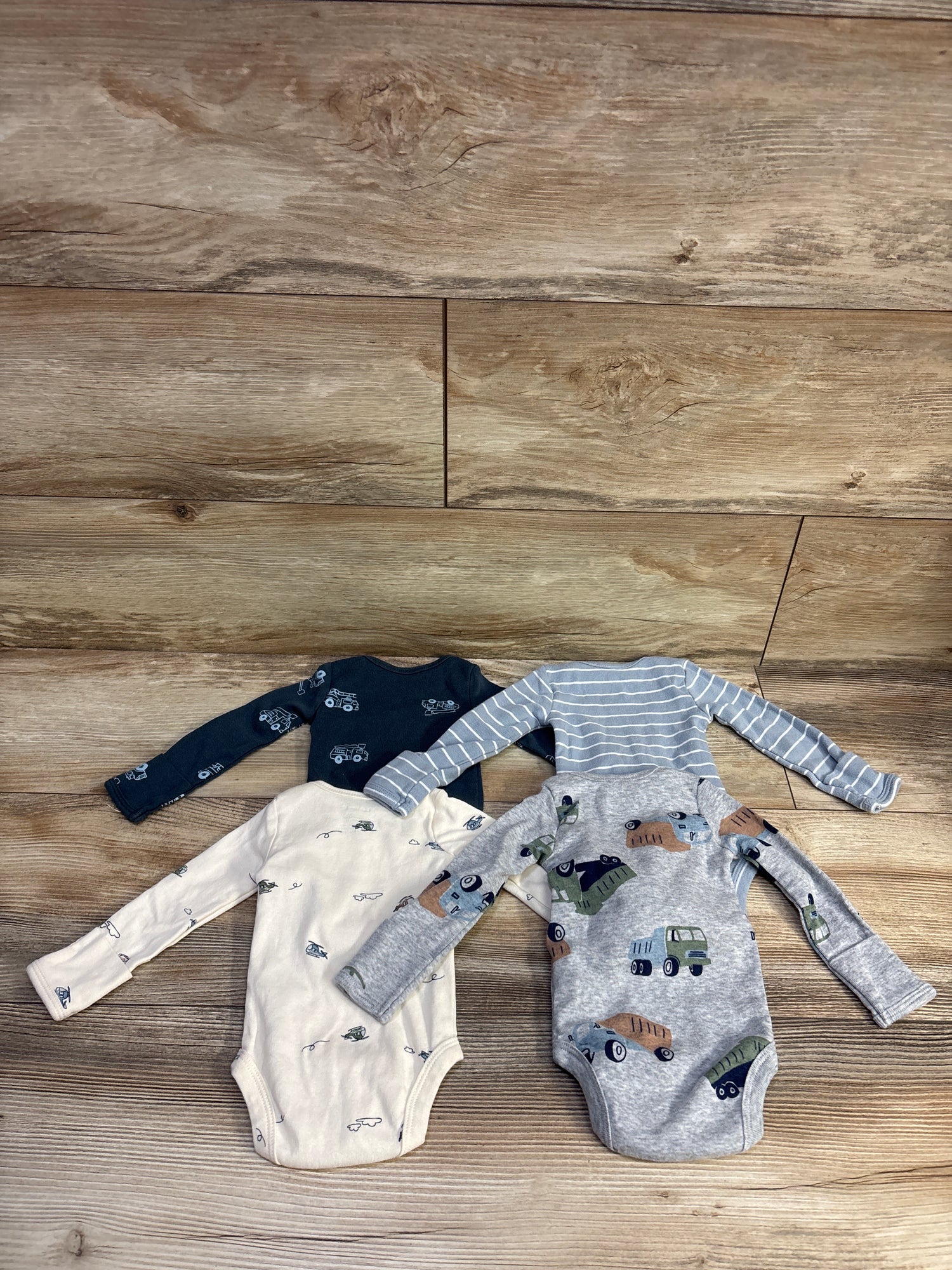 Carter's 4pk Long Sleeve Bodysuits Blue sz Newborn