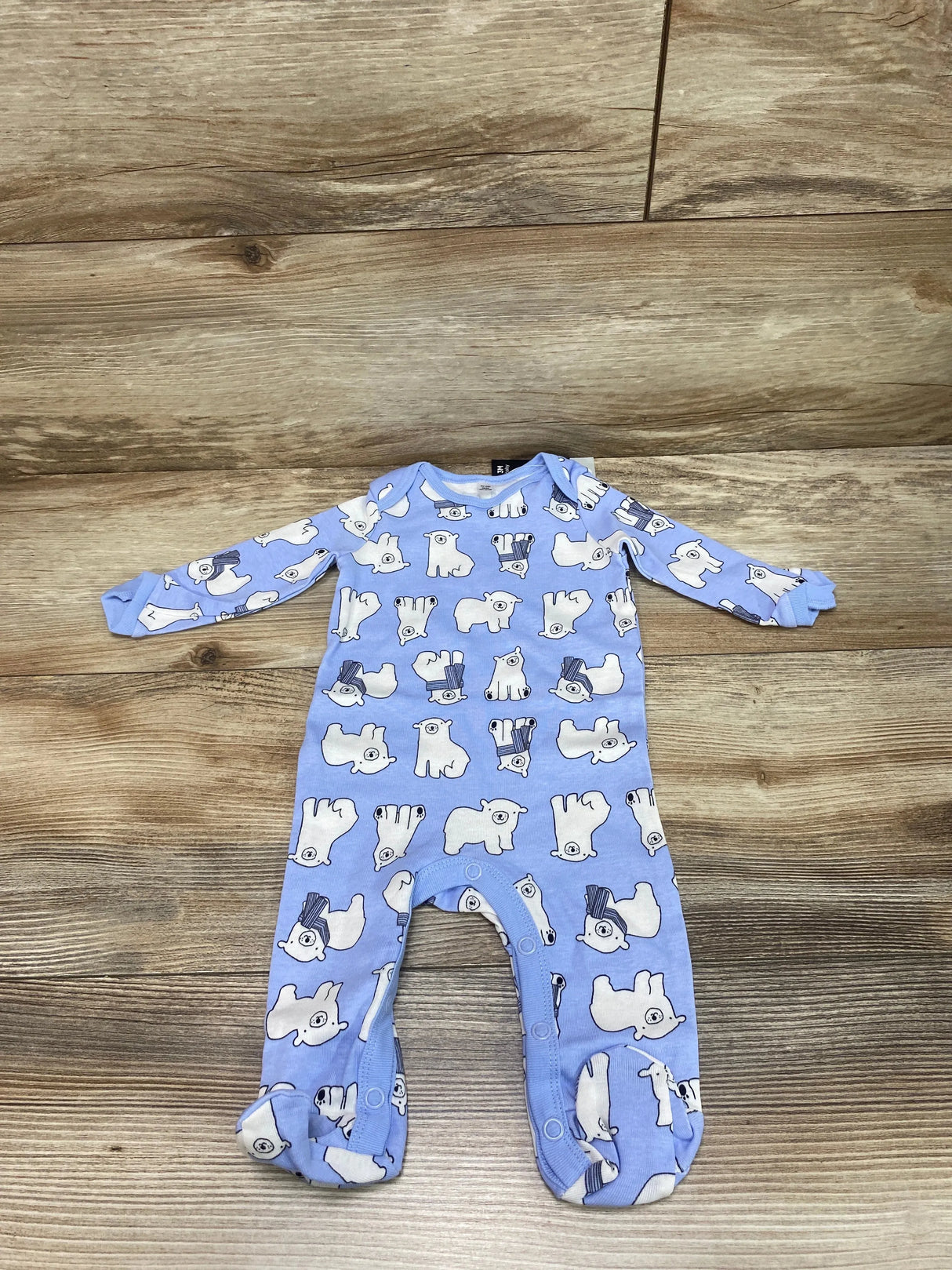 NEW Okie Dokie Polar Bear Footed Coverall Blue sz 3m