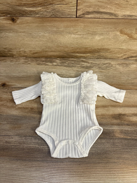 Lace Ruffle Bodysuit White sz Newborn - Me n Mommy To Be