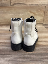 Sincerely Jules Faux-Leather Combat Boots White sz 6c