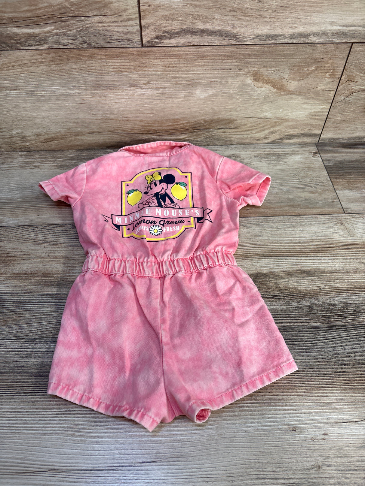 Disney Junior Minnie Mouse Twill Shortie Romper Pink sz 18m