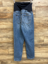 Isabel Maternity Crossover Panel 90s Straight Jeans Blue sz 8/Medium